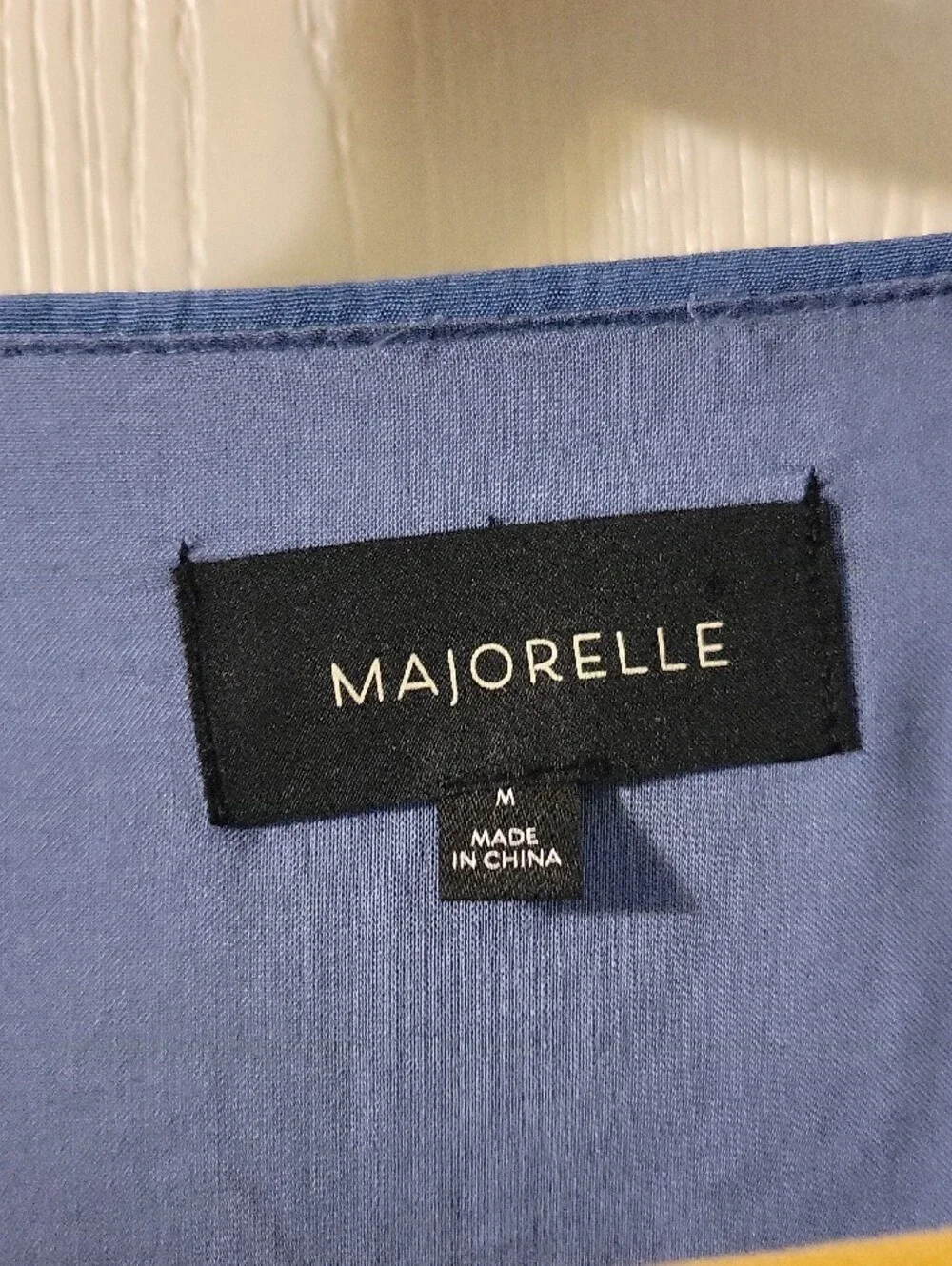 MAJORELLE Revolve Cornflower Blue Midi Wrap Dress with Black Label